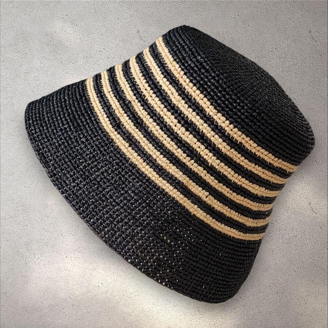 ほぼ未使用 メゾンエヌアッシュパリ MAISON N.H ラフィアハット