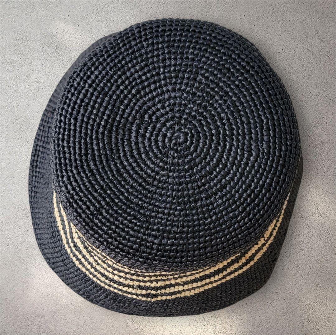 ほぼ未使用 メゾンエヌアッシュパリ MAISON N.H ラフィアハット