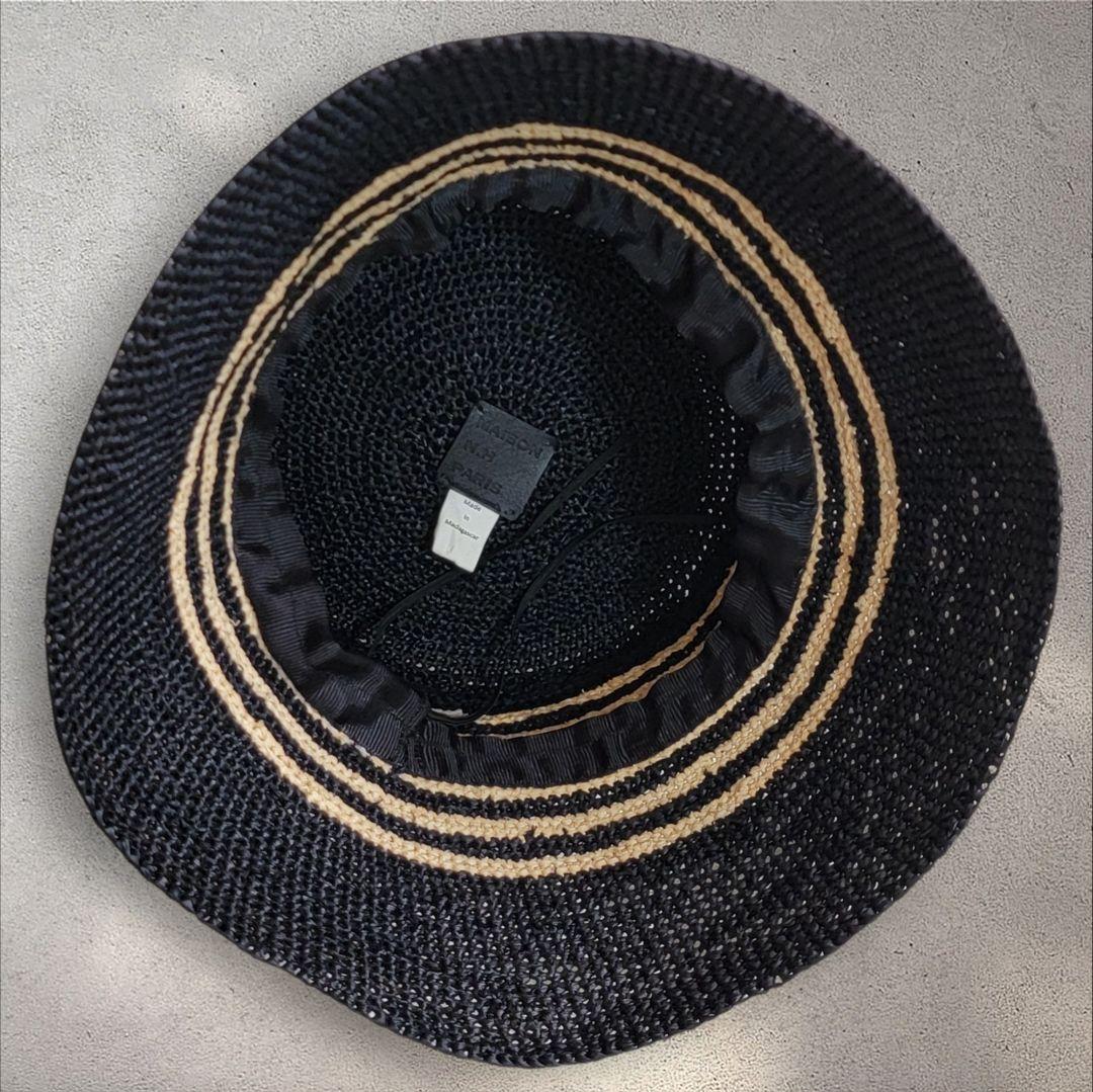 ほぼ未使用 メゾンエヌアッシュパリ MAISON N.H ラフィアハット