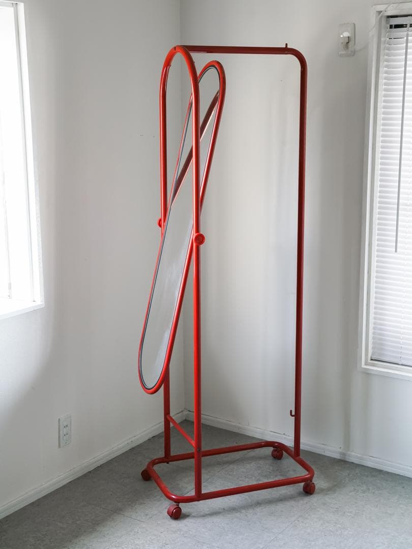 【TTT】スタンドミラー/姿見 ハンガーラック レトロポップ ポストモダン