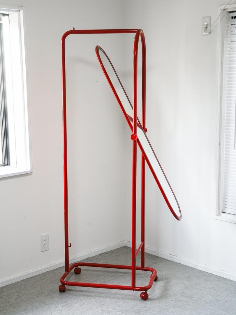 【TTT】スタンドミラー/姿見 ハンガーラック レトロポップ ポストモダン