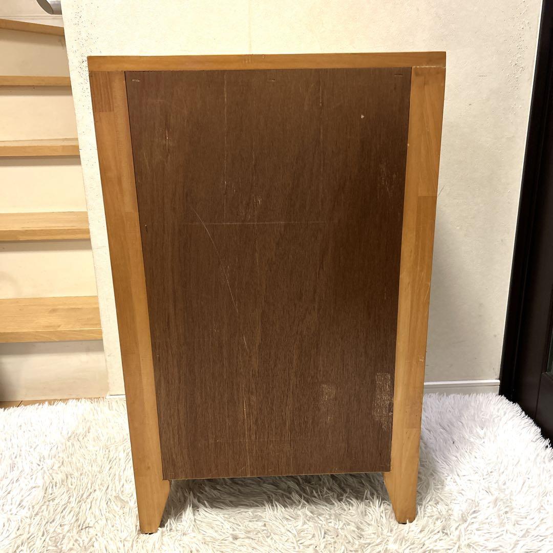 ラタン ＋ 木製 4段チェスト 引き出し 収納 タンス ビンテージ 木枠 家具