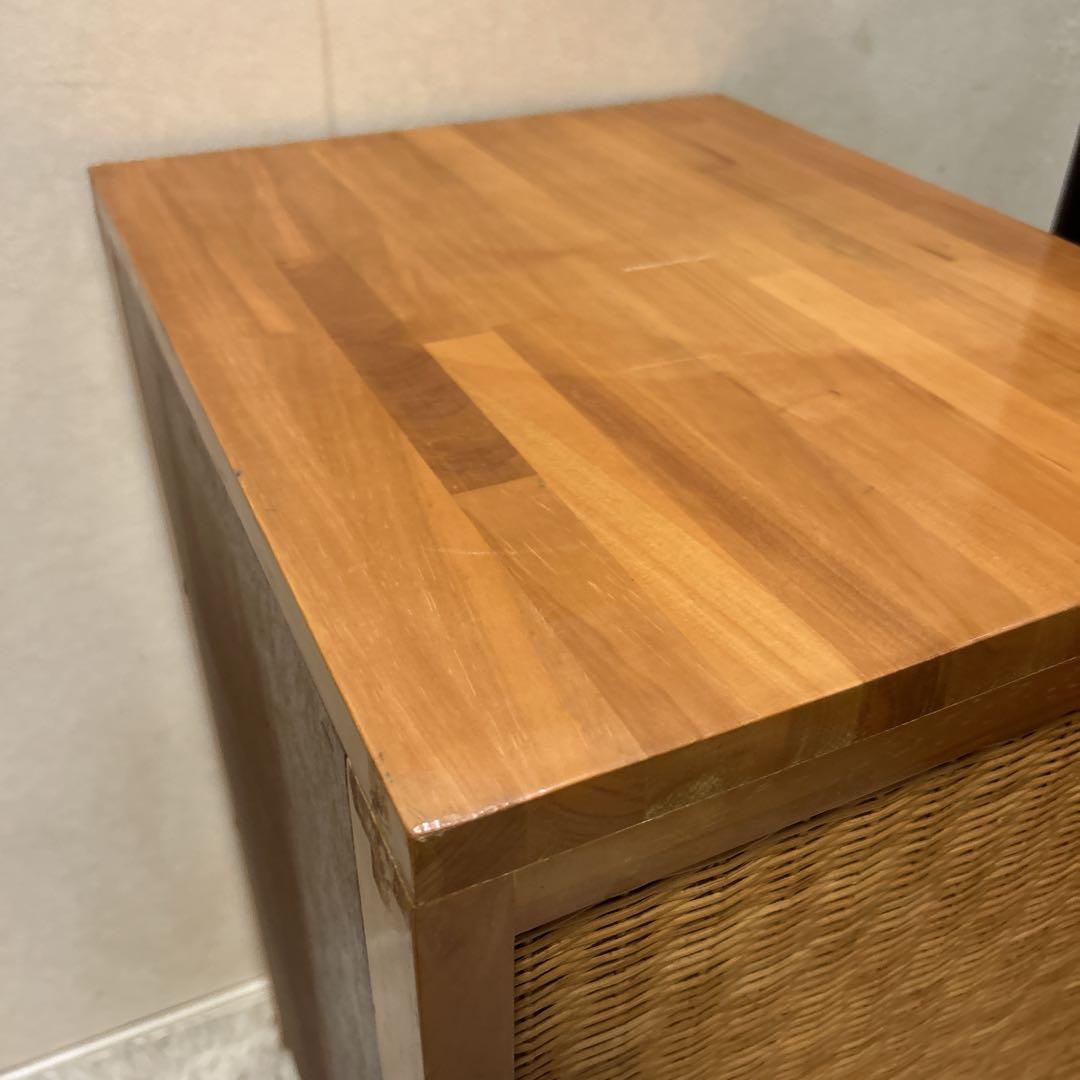 ラタン ＋ 木製 4段チェスト 引き出し 収納 タンス ビンテージ 木枠 家具