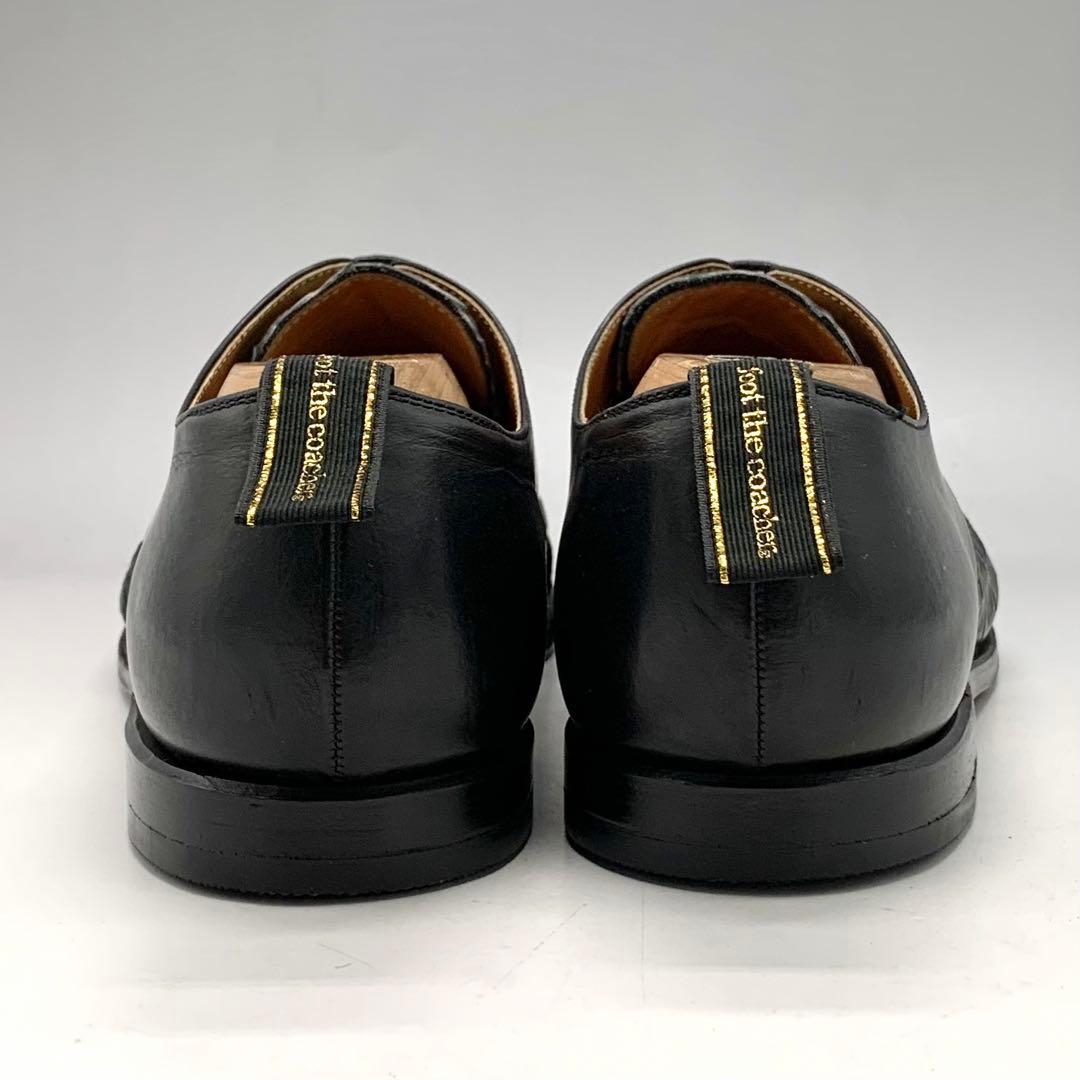 フットザコーチャー ドレスシューズ クロコ型押 ブラック 革靴 パッチワーク26