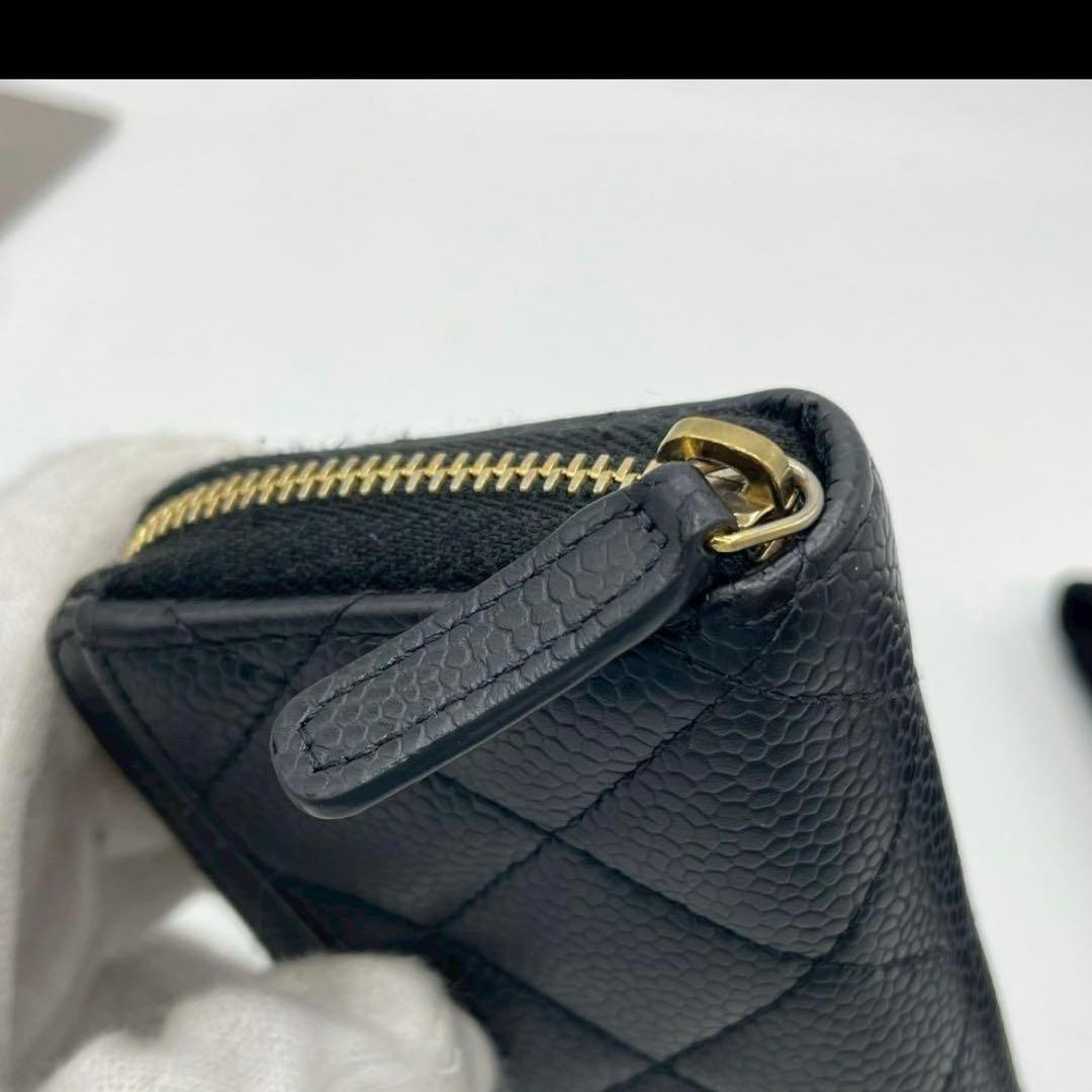 シャネル　マトラッセ　ケース　クラシック　ブラック　キャビアスキン