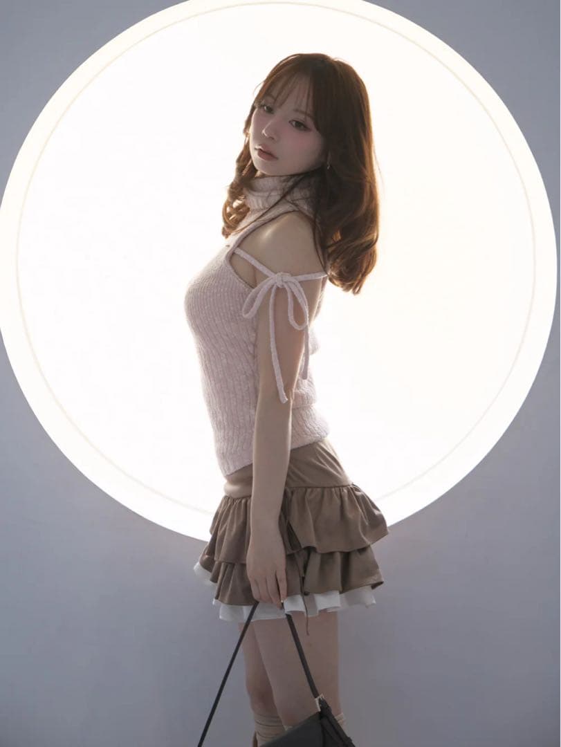 ANDMARY Mel gather skirt brown Sサイズ