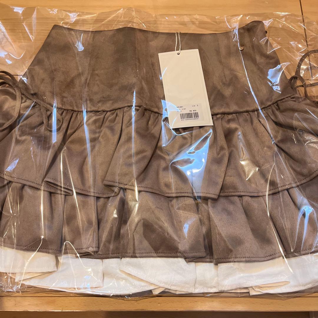 ANDMARY Mel gather skirt brown Sサイズ