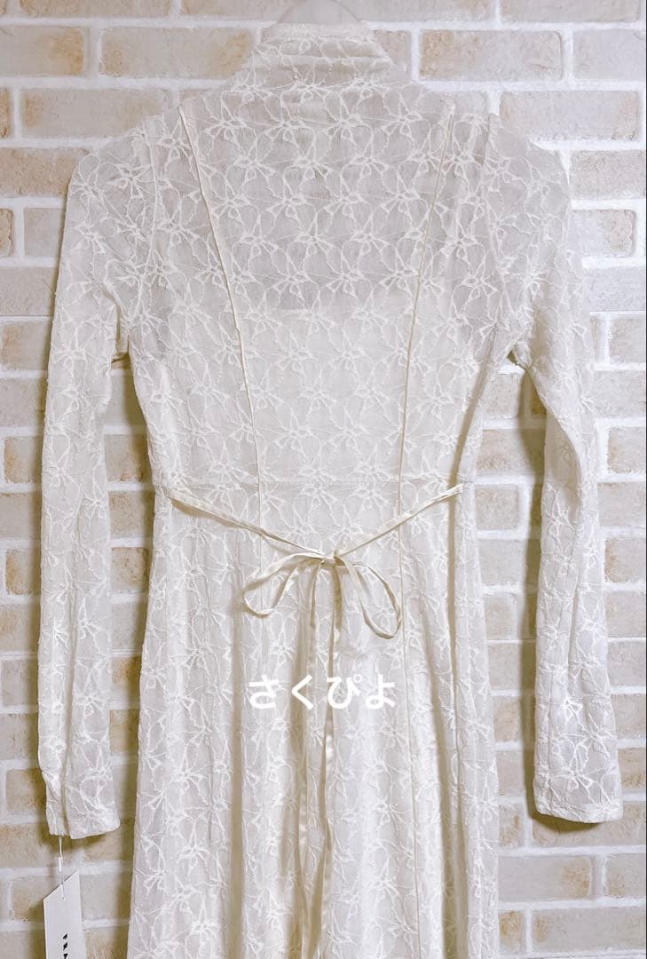 新品未使用　フレイアイディー　前後2wayシアーレースワンピース　アイボリー