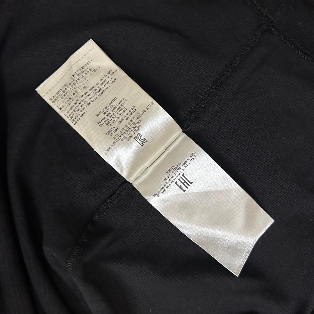 【大人もOK】FENDI キッズTシャツ ブラック ブランド ロゴ 正規品