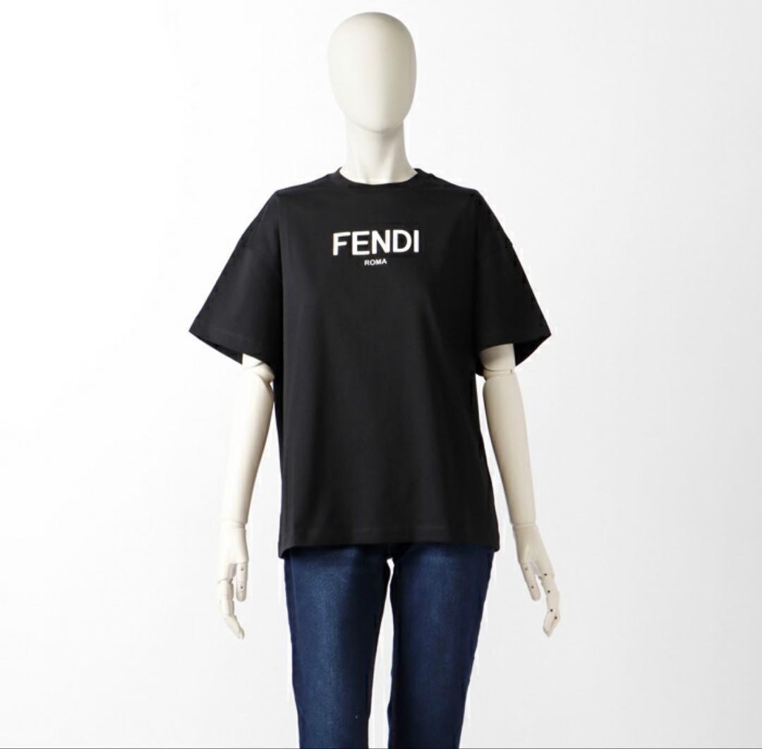 【大人もOK】FENDI キッズTシャツ ブラック ブランド ロゴ 正規品