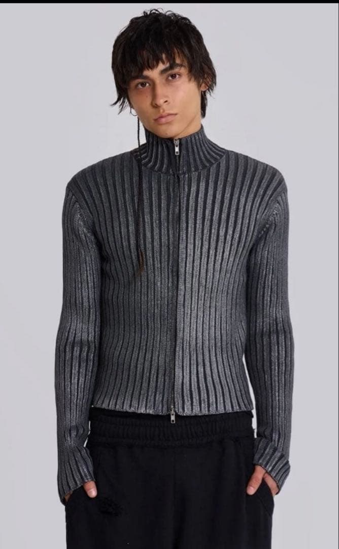 Jaded London 短丈ドライバーズニット　Mサイズ　グレー