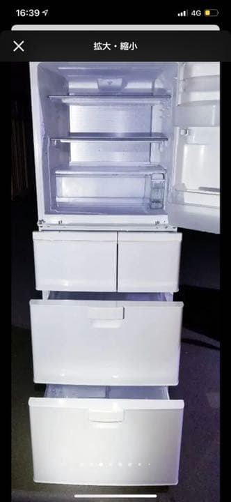 シャープ ノンフロン冷凍冷蔵庫 SJ-KW38R-W   品管#09