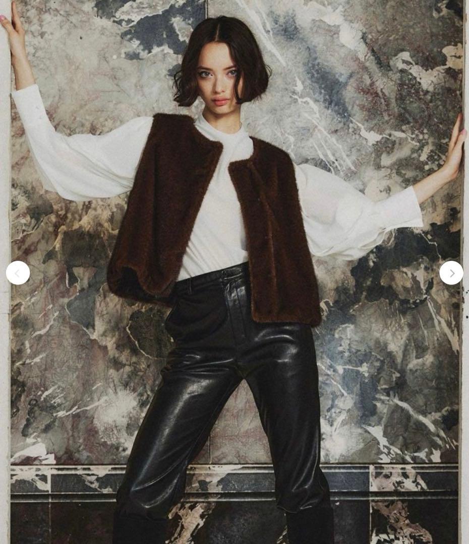 ダブルスタンダードクロージング　sov. ミンクフェイクファーベスト　ブラウン