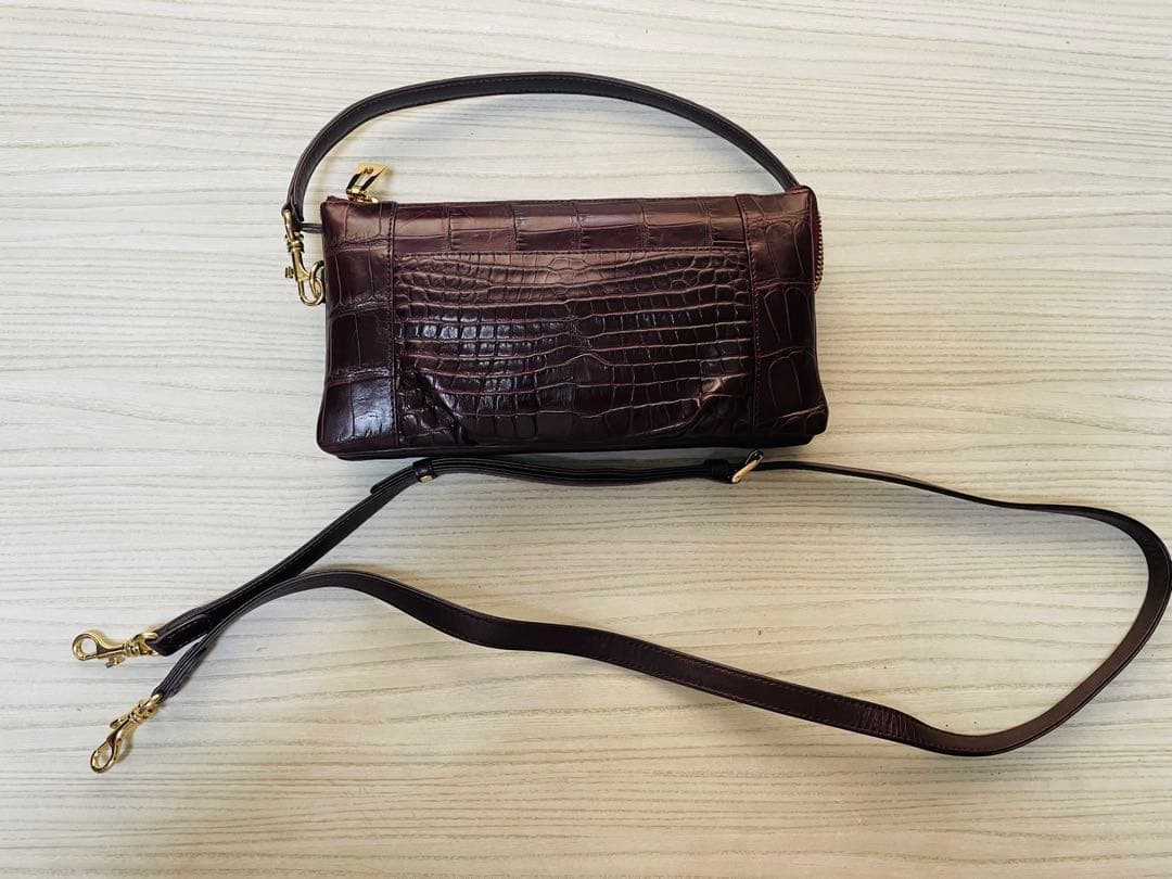 クロコダイルバッグ(クラッチ、ショルダー付け替えハンドル2本)