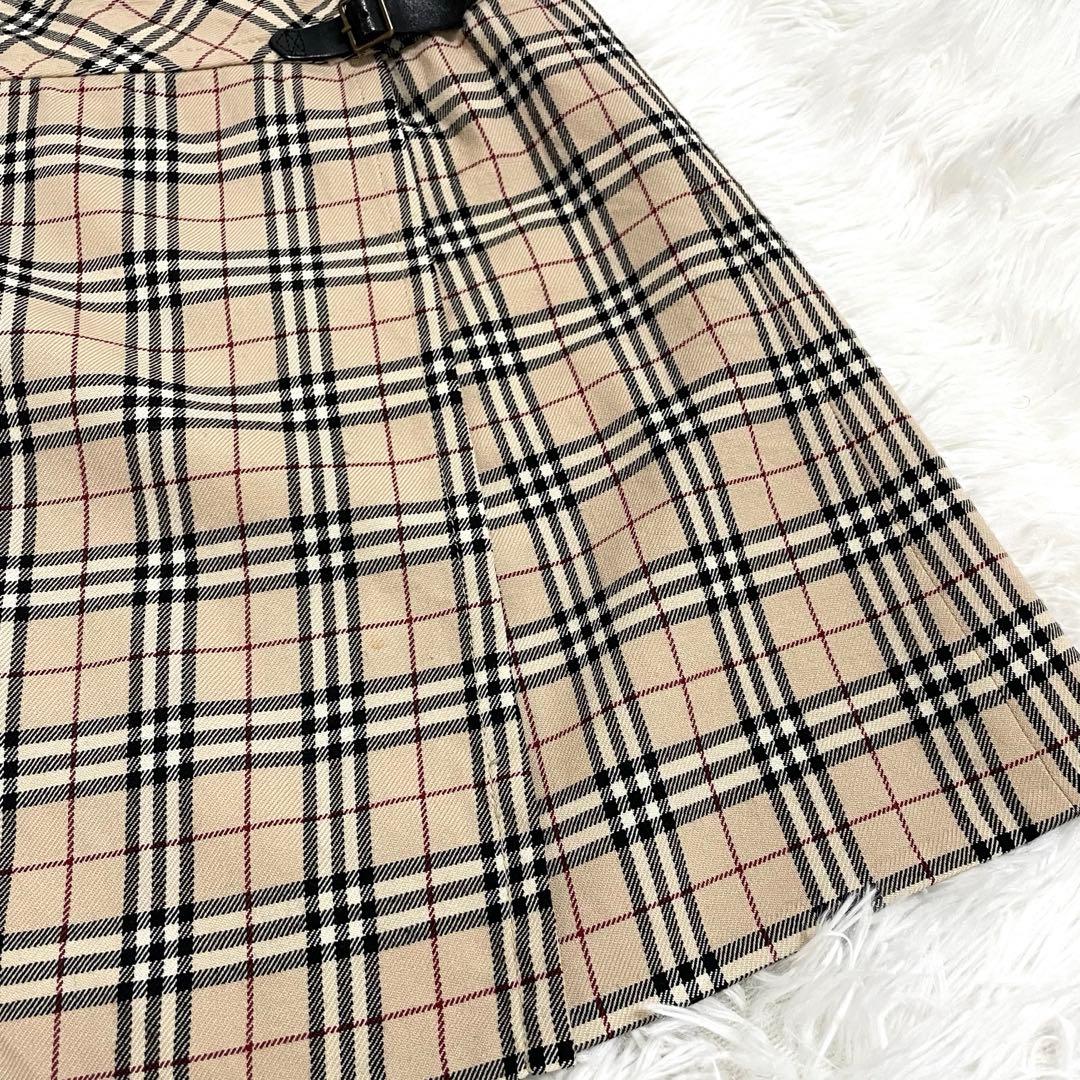 バーバリーブルーレーベル　ノバチェック　ラップスカート　36