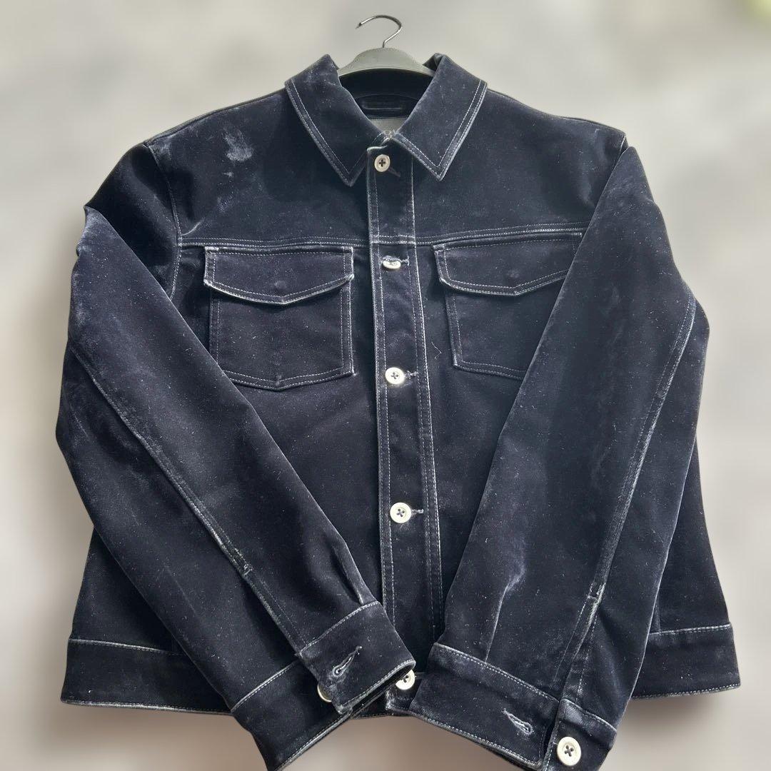 ZARA zara ザラ　ベロア　ジャケット　上着　XL ネイビー　上質