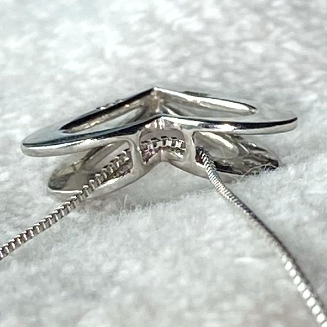 K18WG ダイヤ オープンハートネックレス 0.06ctペンダント