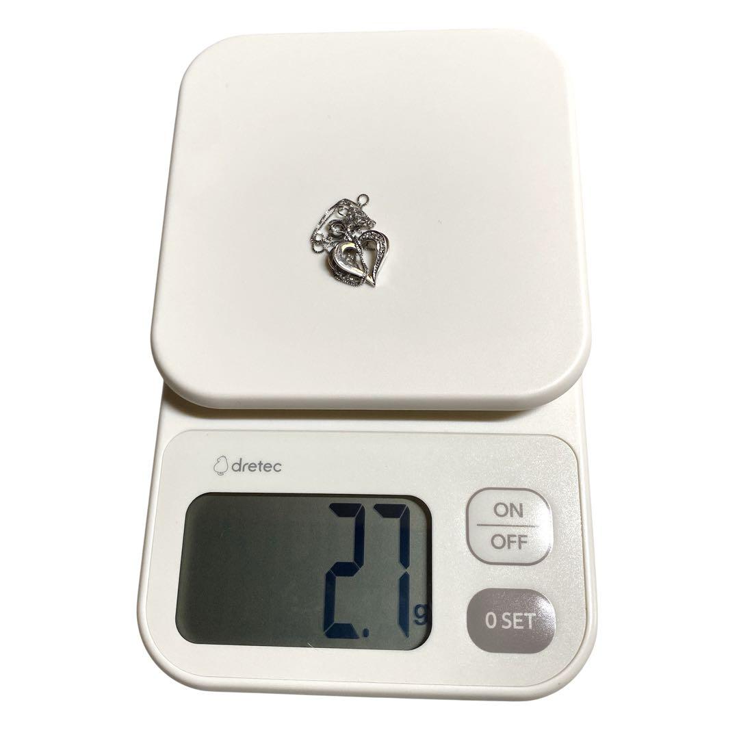 K18WG ダイヤ オープンハートネックレス 0.06ctペンダント