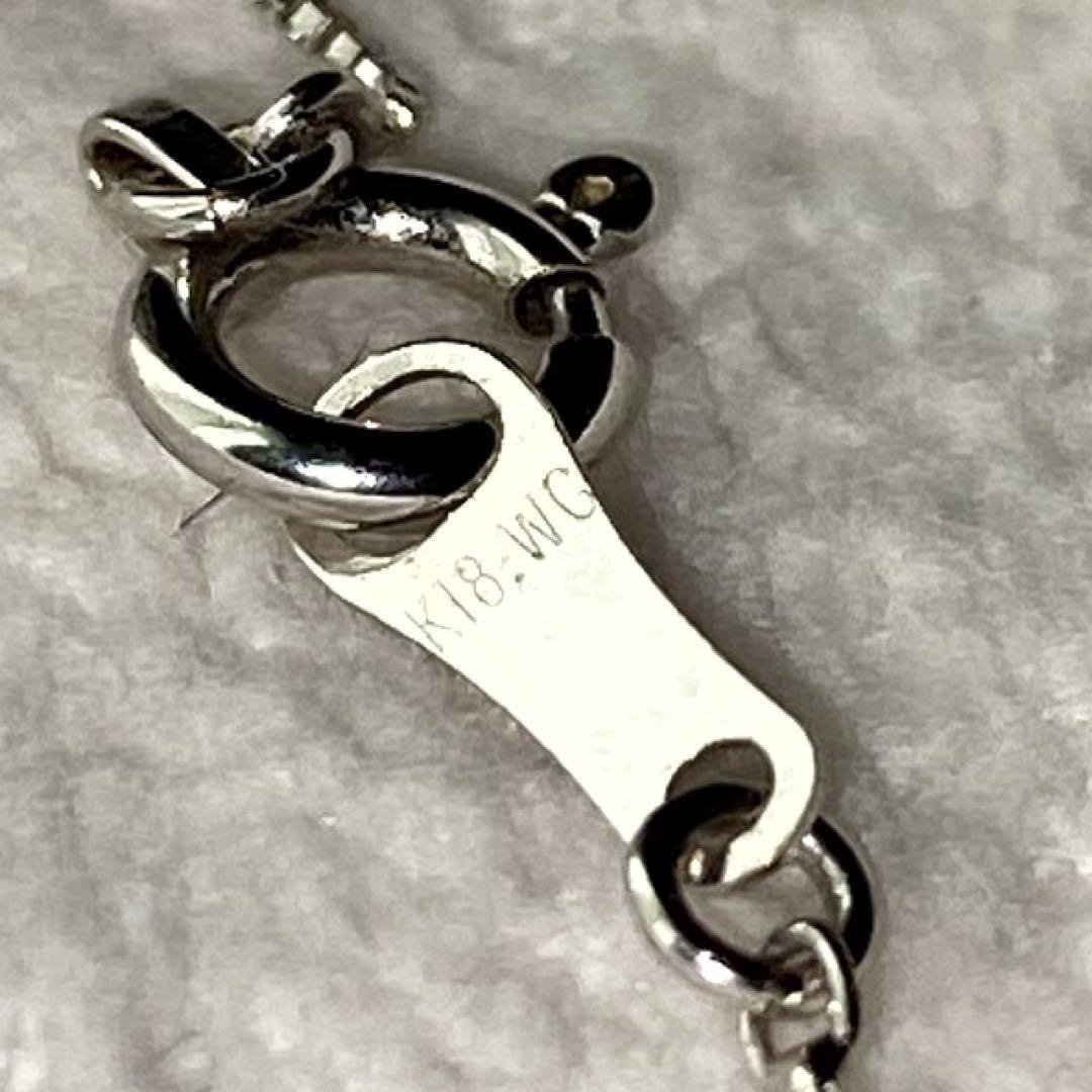 K18WG ダイヤ オープンハートネックレス 0.06ctペンダント