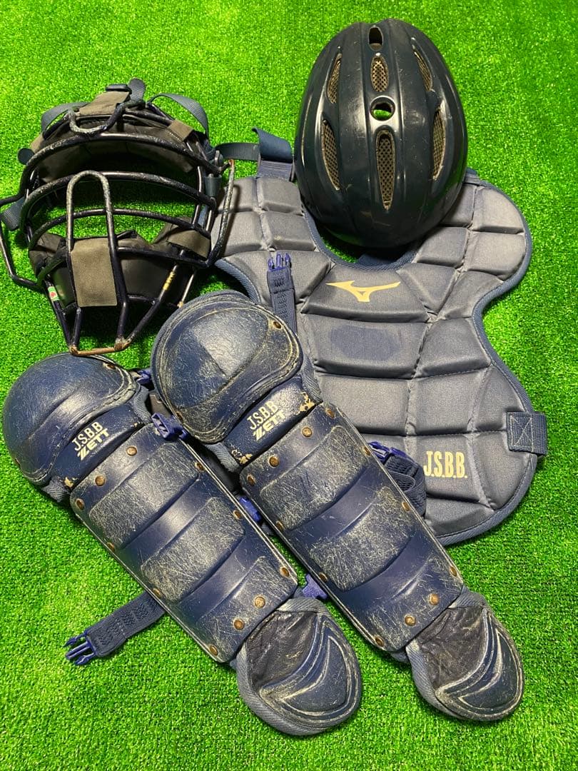 キャッチャー防具セット 少年野球軟式低学年用　ネイビー