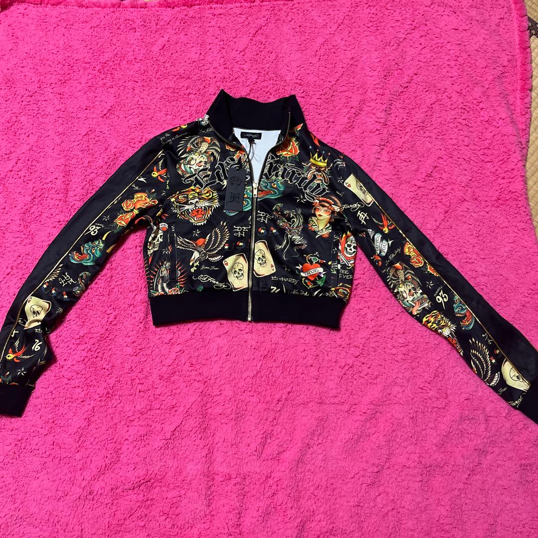 Ed Hardy タトゥー柄 ジップアップパーカー M