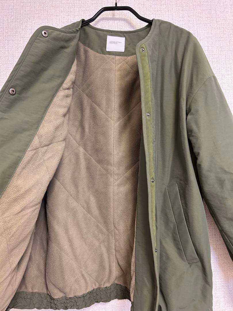 「ふんわり軽くてあったかい」洗えるショート丈コート　カーキ