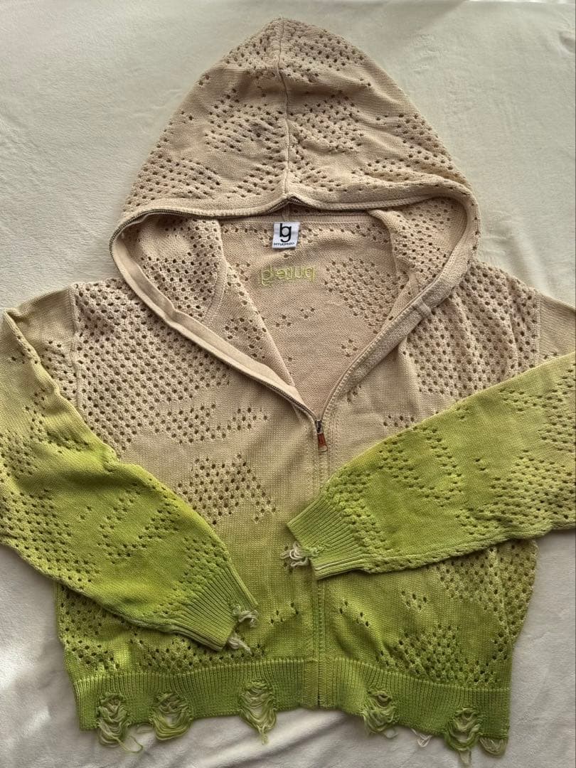 Pure GB Mouth \"蘚\" Moss Mesh Hoodie