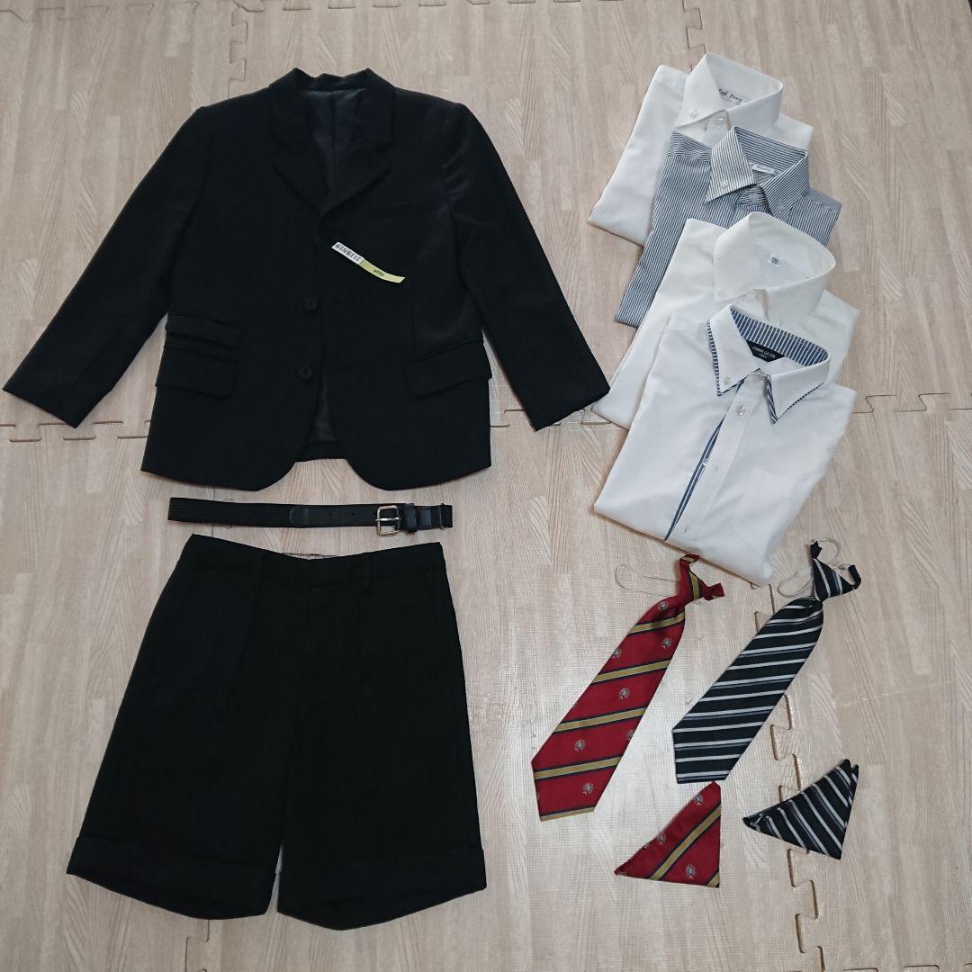 バーバリーロンドン 子供服120スーツ おまけシャツ4、ネクタイチーフ2、ベルト