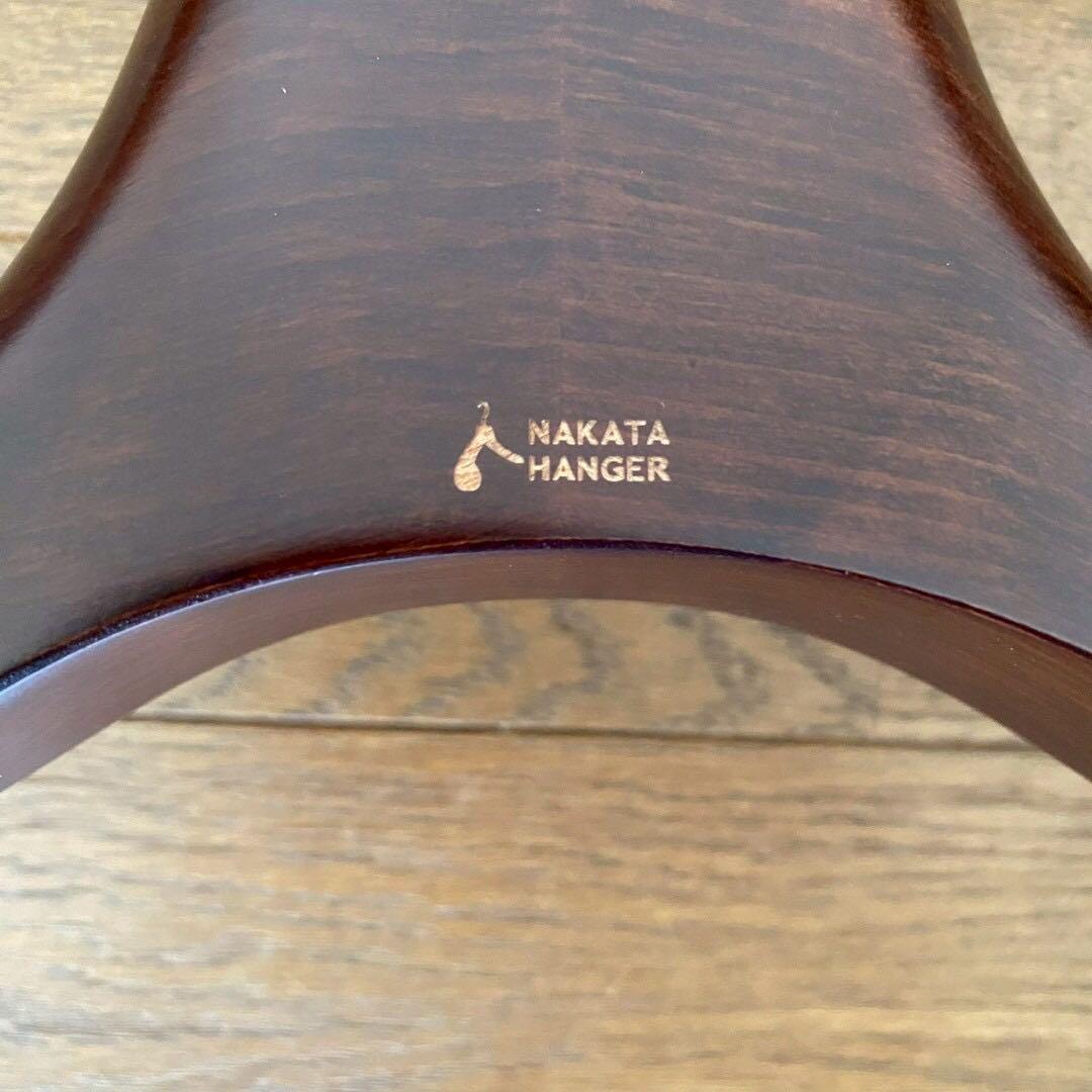 2本 ナカタハンガー AUT-05 バー付木製スーツハンガー マーズブラウン