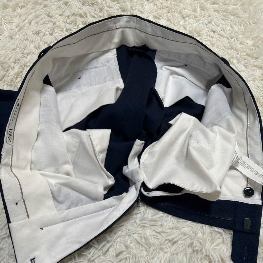 ZARA セットアップ スーツ ネイビー　総裏　EUR54 希少サイズ 紺