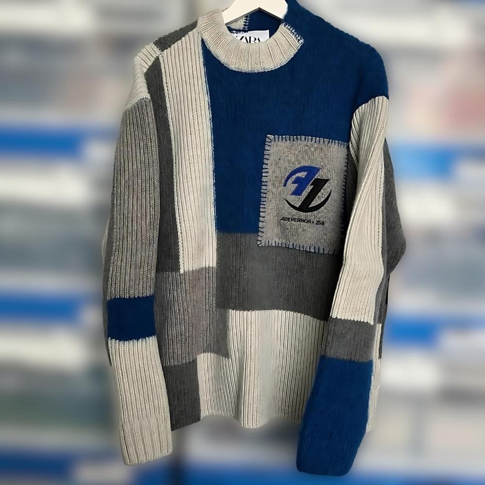 新品 Ader Error x Zara パッチワークオーバーサイズニット