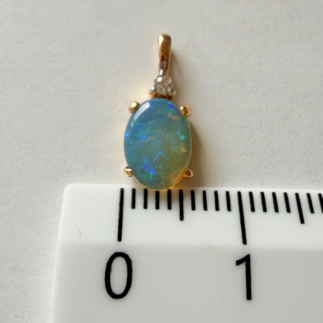 K14 オパール　ダイヤモンド　トップ　585刻印有り