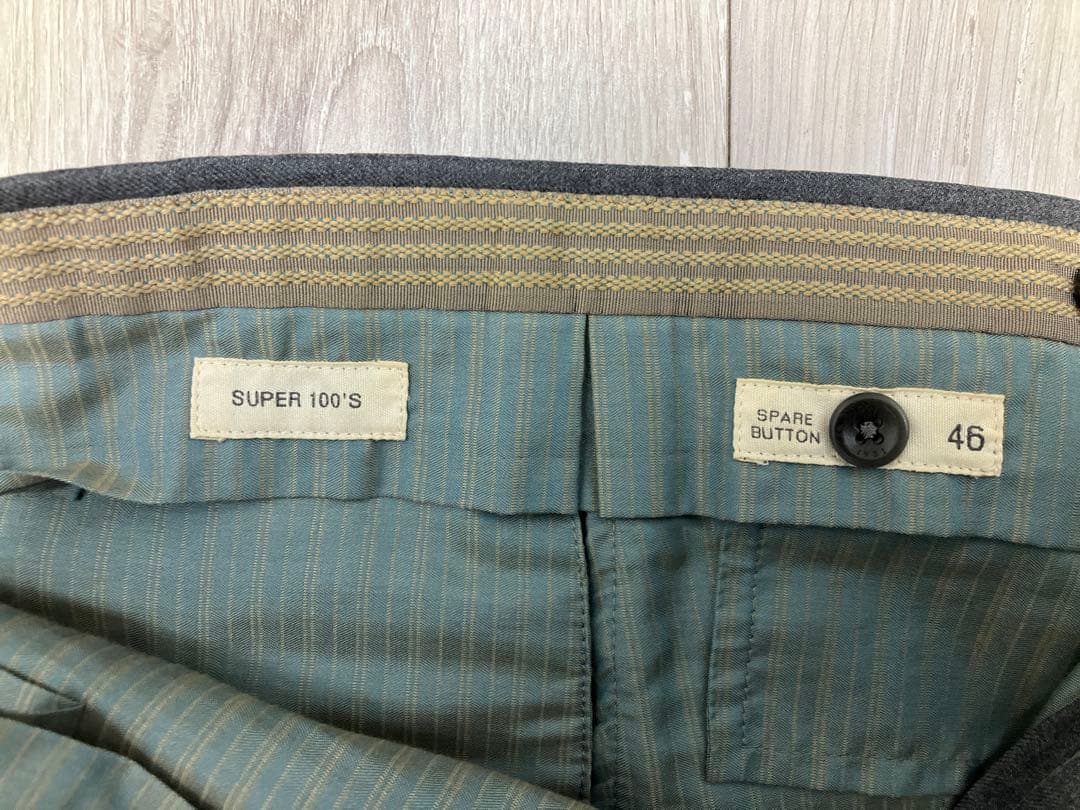 【極美品】INCOTEX SUPER100'S ウール スラックス パンツ 46