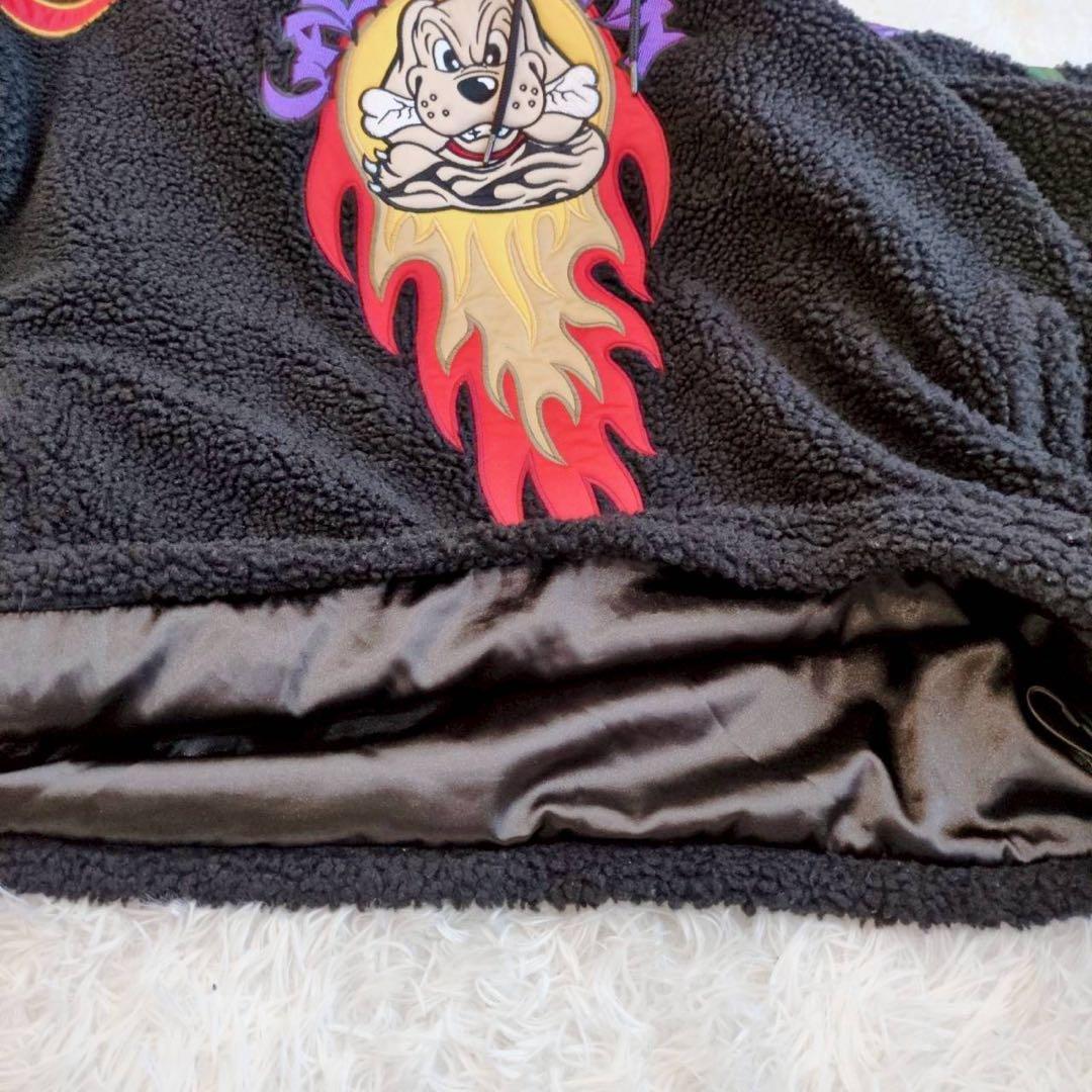 ◾︎激レア◾︎ ガルフィー ボアパーカー ビッグ刺繍ロゴ 燃える薔薇 中型犬 黒