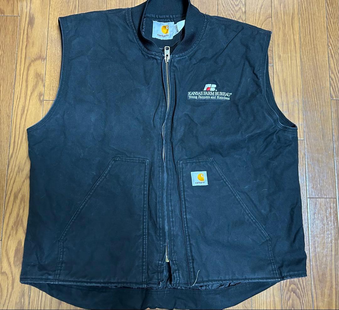 Carhartt ダッグベスト　企業ロゴ　USA製