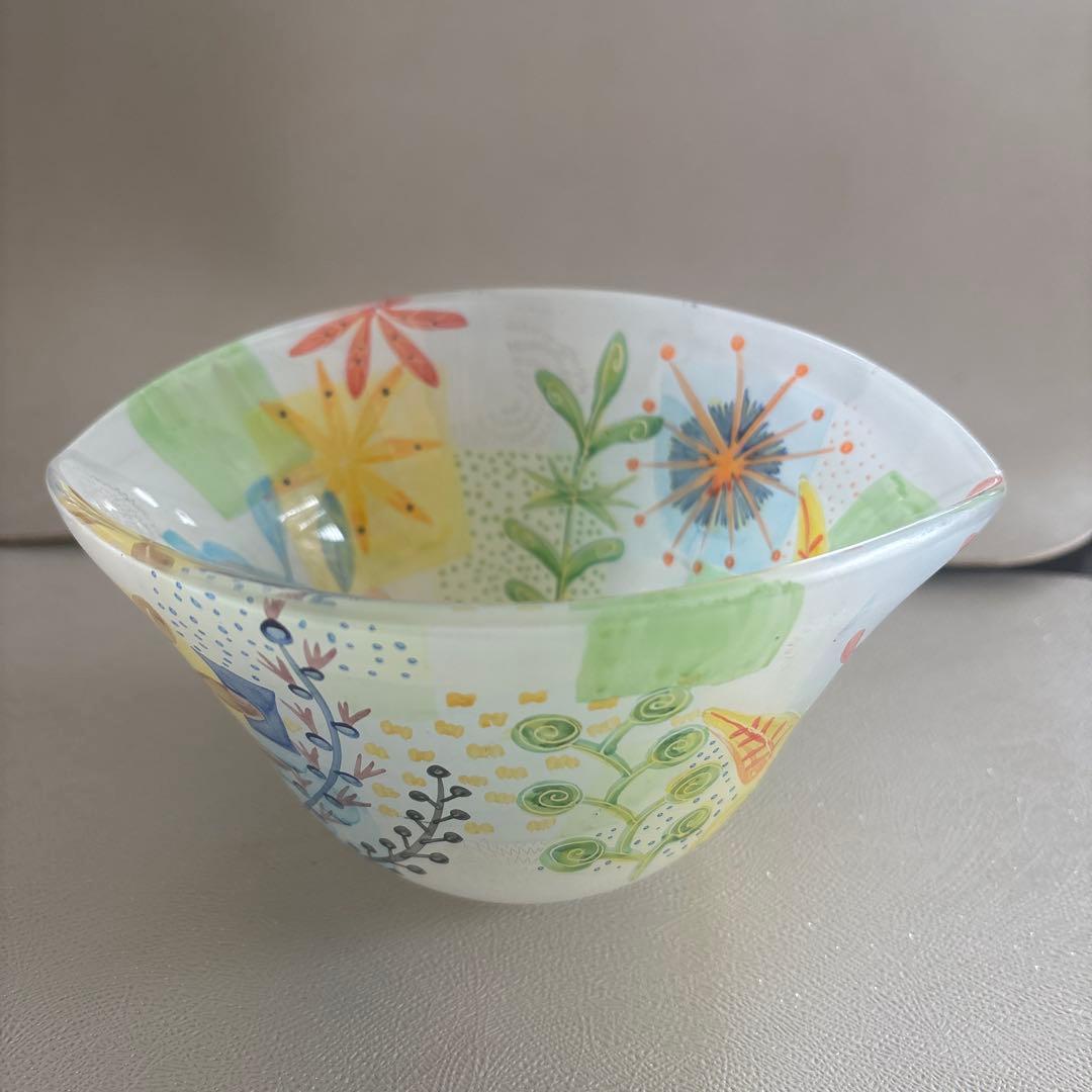 krs‼️ガラス工芸作家　林久美子　ガラスボウル 展示会作品　1996年