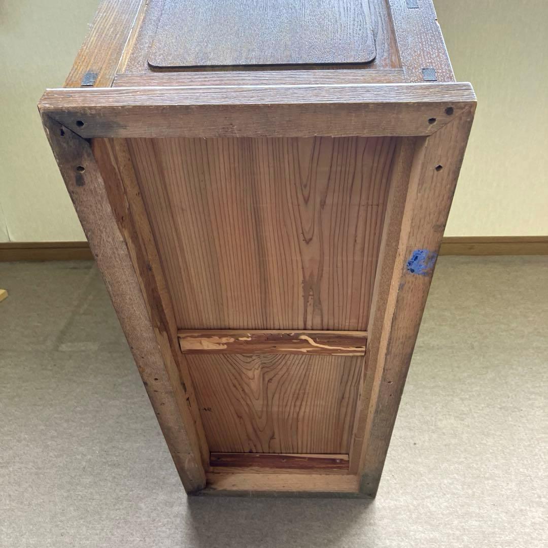 昭和レトロな引き出し付きガラス棚（飾り棚や本棚に）