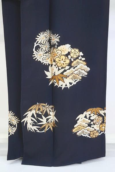 ★専用★美品 色留袖 藍鼠 笹 松 梅 花丸文 金彩加工 身丈159cm お洒落