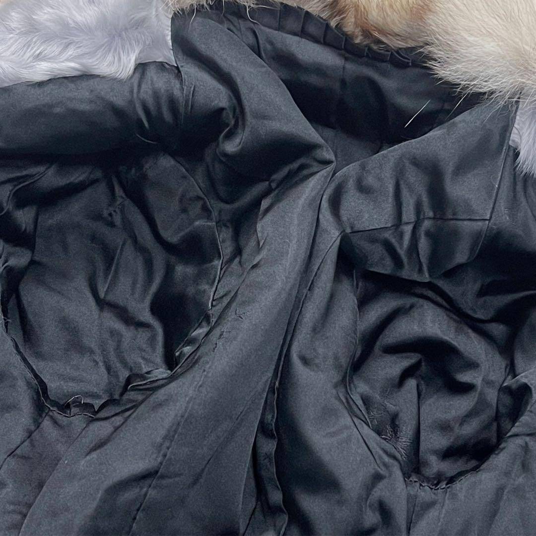 美品　希少カラー　ブルーフォックス　ラム　リアルファーコート　ブルーグレー