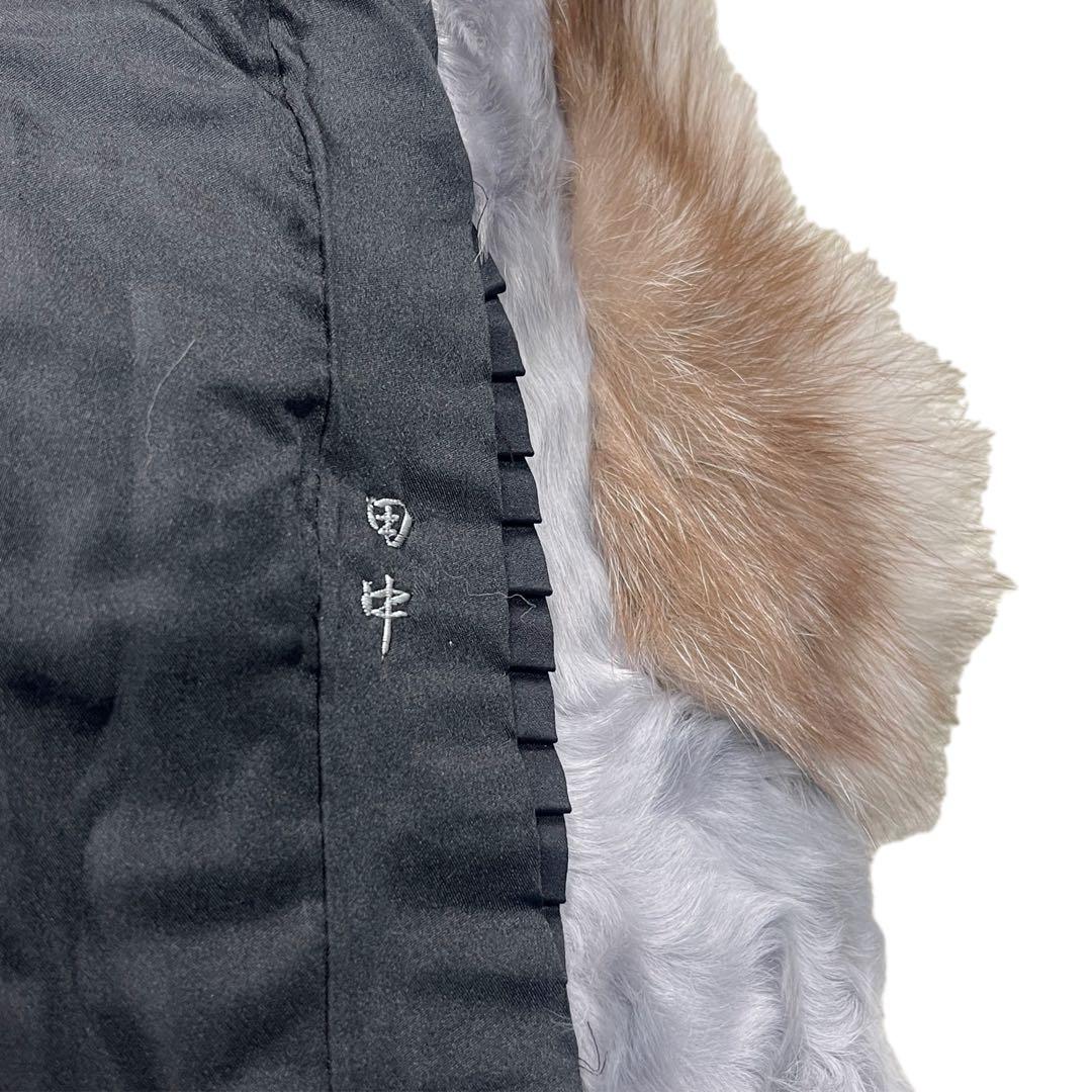 美品　希少カラー　ブルーフォックス　ラム　リアルファーコート　ブルーグレー