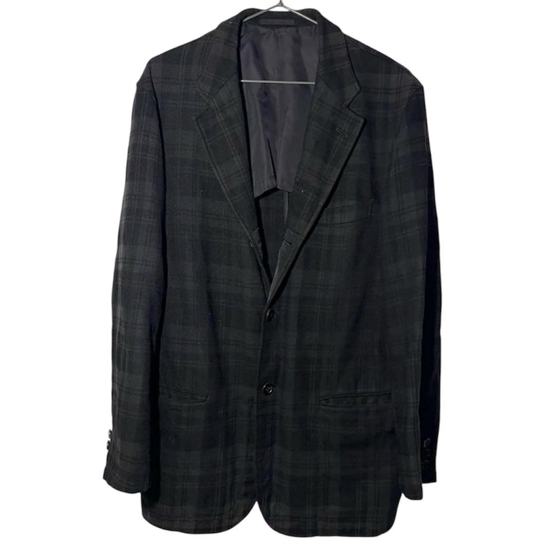 コムデギャルソンオム ブラックグレーチェック柄 カジュアルジャケット
