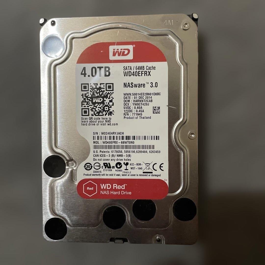 WD Red 4TB WD40EFRX NASハードドライブ