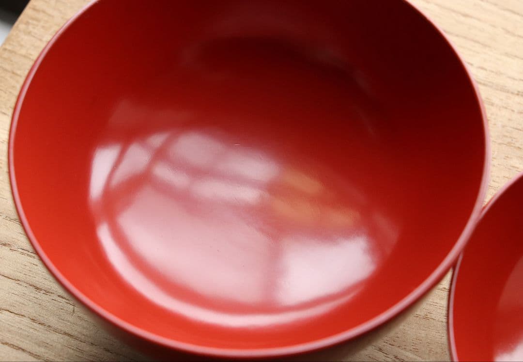 CG34 輪島塗 時代木製漆器 竹笹蒔絵 朱塗御吸物椀 五客 / 伝統漆芸茶懐石