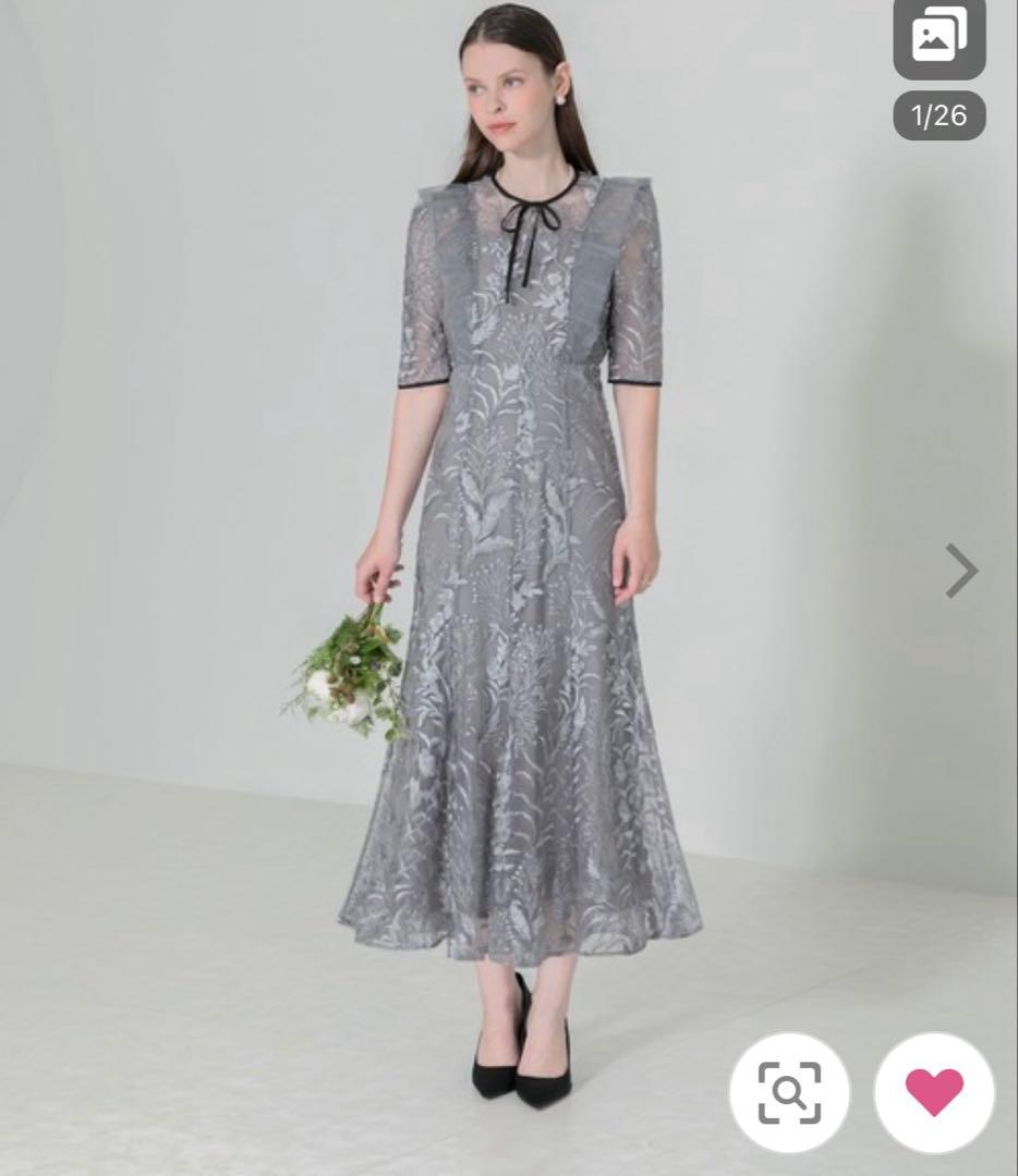 LEJA_ レースパイピングフリルマーメイドワンピース M