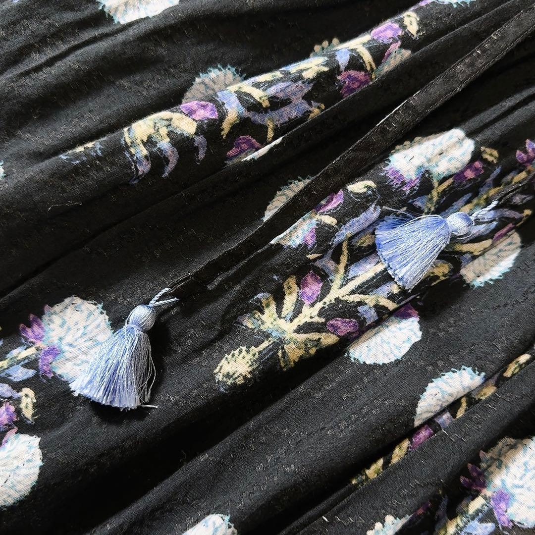 極美品ꕥヌキテパ 2024 完売 コットンジャガードマリーゴールドプリントドレス