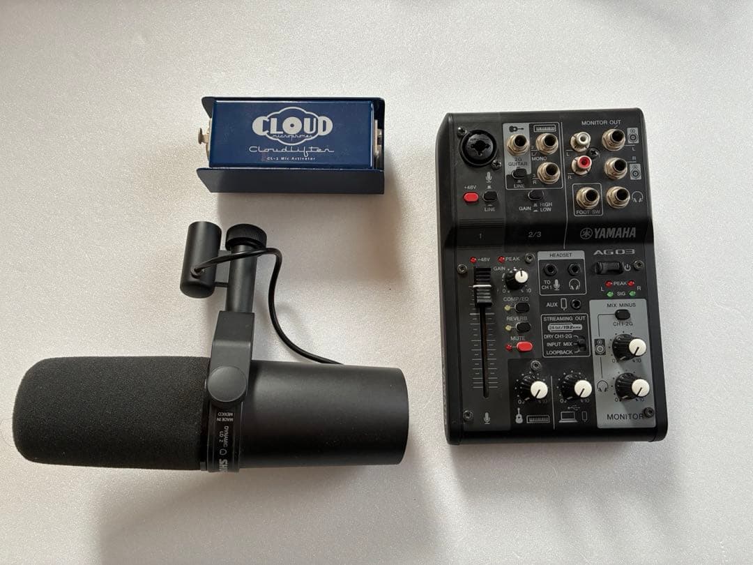 配信機器・PA機器・レコーディング機器 SM7B + AG03MK2 + Cloudlifter CL-1