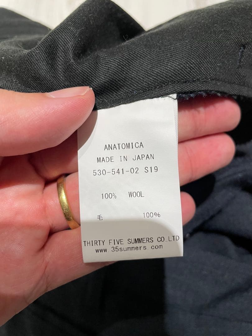 ANATOMICA トリムフィットパンツ ウール100% 35