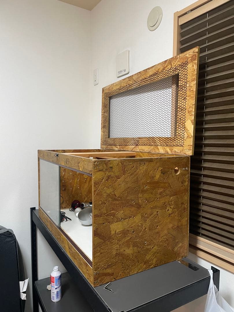 木製爬虫類飼育ケージ メッシュ蓋付き 爬虫類飼育セット