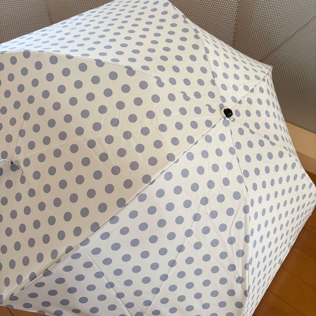 【未使用】サンバリア100 三段折　日傘　水玉