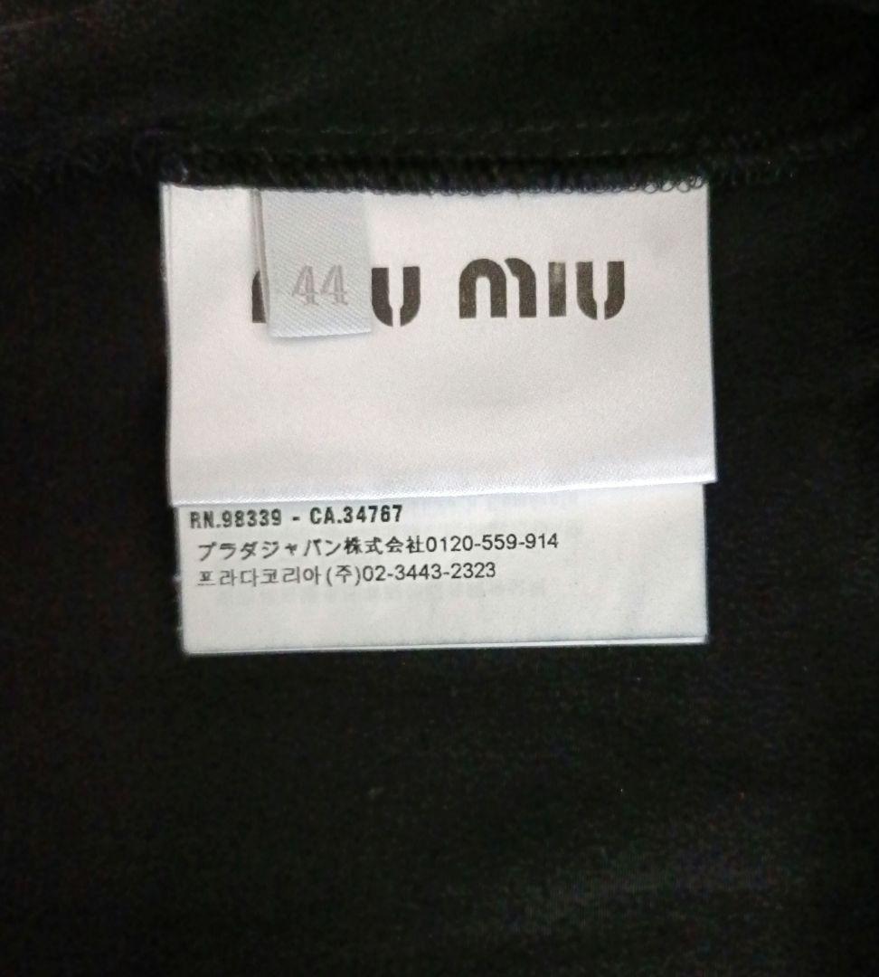 MIUMIU ミュウミュウ　シルク素材　リボンブラウス　黒　44大きいサイズ